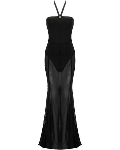 Daniele Morena Bodysuit Gown Dress - Black
