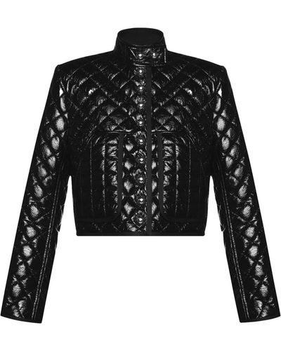 KEBURIA Diamond Quilted Biker Jacket - Black