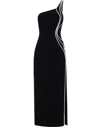 NDS the label One-Shoulder Cutout Embellished Maxi Dress - Black