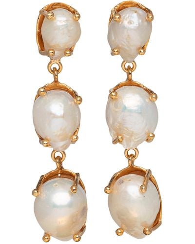 Christie Nicolaides Sandrine Earrings & Pearl - Metallic
