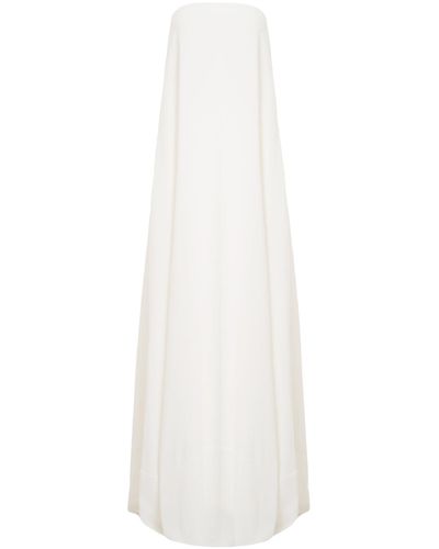 Lora Istanbul Amy Crepe Strapless Maxi Dress - White