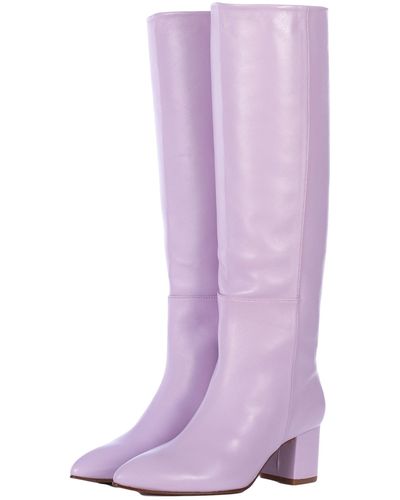 Toral Mauve Leather Tall Boots - Purple