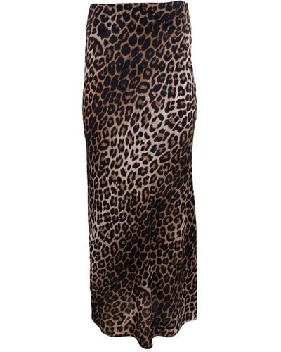 Theo the Label Kores Leopard Skirt - Brown