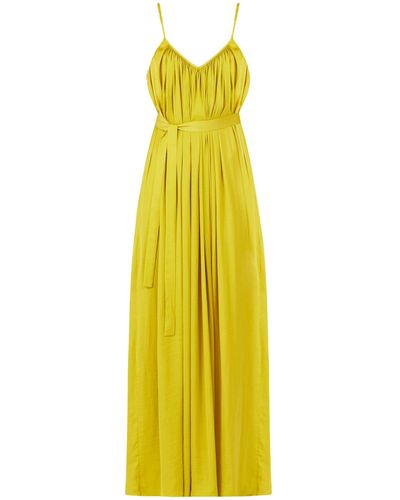 UNDRESS Mefya Long Flowing Lime Dress - Yellow