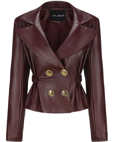 Nana Jacqueline Mirabel Faux Leather Jacket () - Brown