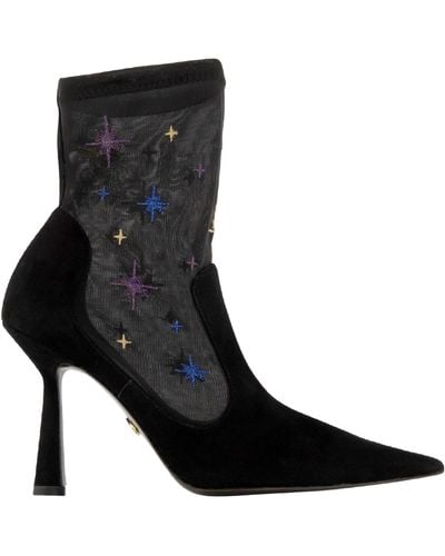 ATANA Anna Boot 95 Suede And Star Embroidery - Black