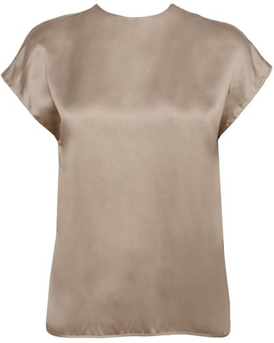 HERTH Cora Sand: Sand-Colored Silk Top - Natural