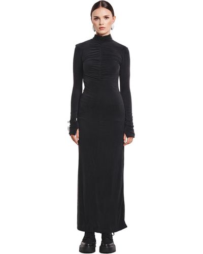 BENU Studio Long Cupro Dress - Black