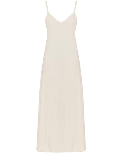 UNDRESS Ines Textured Silk Open Back Maxi Dress - White