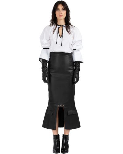 Divalo Zella Vegan Leather Pencil Skirt - White