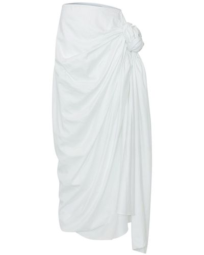 Maet Vera Draped Midi Skirt - White