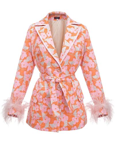 Andreeva Jacqueline Jacket №21 With Detachable Feather Cuffs - Pink