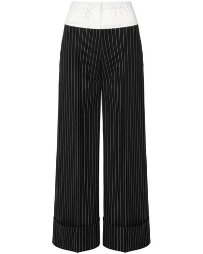Wiktoria Frankowska Striped Suit Pants - Black