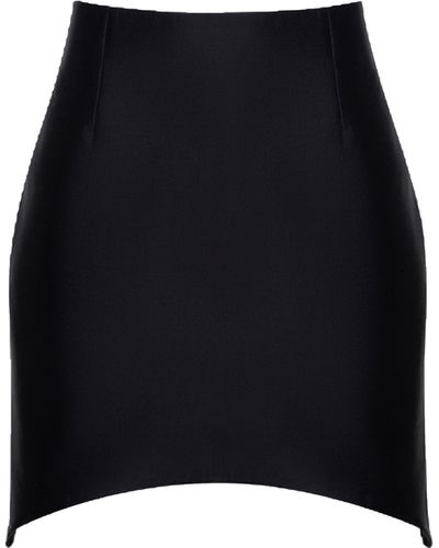 NDS the label Hourglass-Hem Silk And Wool-Blend Mini Skirt - Black