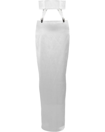 Vestiaire d'un Oiseau Libre Silk Suspender Skirt - White