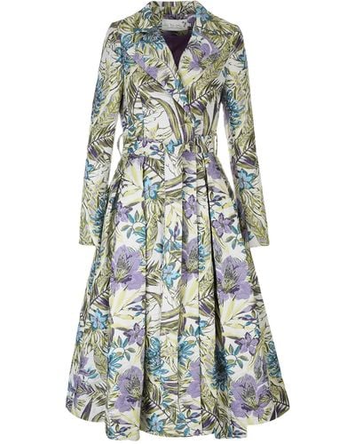 Lily Was Here Formal Coat From Embroidered Jacquard - Multicolor