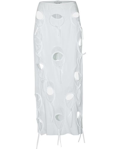 Maet Olena Circle Cut-Out Midi Skirt - White
