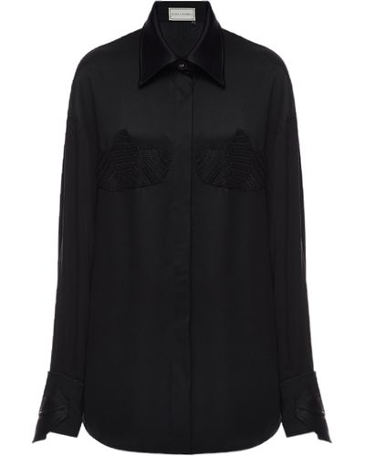 Malva Florea Macrame Shirt - Black