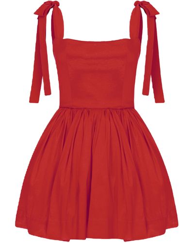 NAZLI CEREN Sibby Mini Dress - Red