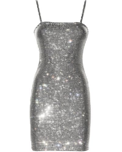 Daniele Morena Crystals Mini Dress - Gray