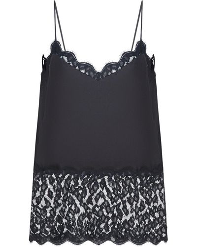 INNNA Pajamas Lace-Trimmed Cami Top - Black