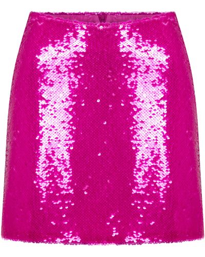 NAZLI CEREN Marde Sequin Mini Skirt - Pink