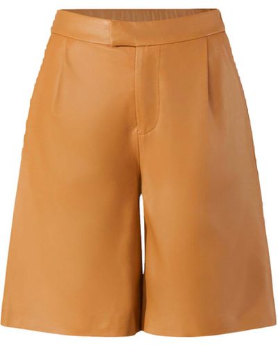 CRUSH Collection Napa Leather Shorts - Brown