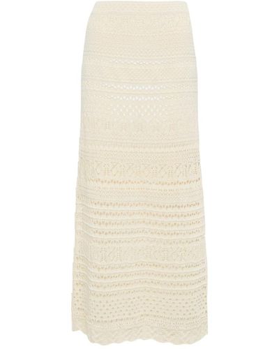 Jonathan Simkhai Alita Macrame Midi Skirt - White