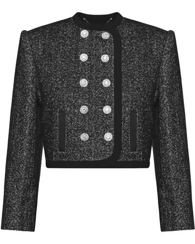 KEBURIA Zircon Button Jacket - Black