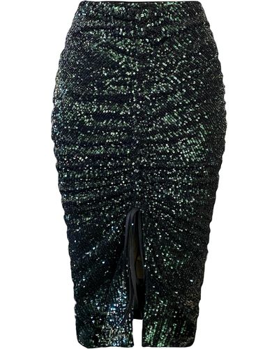 ANITABEL High Waist Sequin Skirt - Black
