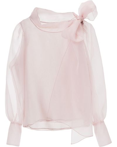 Lita Couture Flawless Bow Blouse - Pink