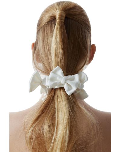 Total White Set Of Hair Ties - Brown