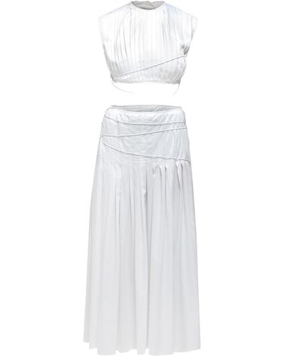 Maet Ersin Pleated Two Piece Dress - White