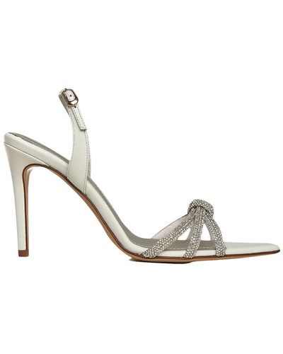 Ginissima Daisy Crystals Leather Sandals - Metallic