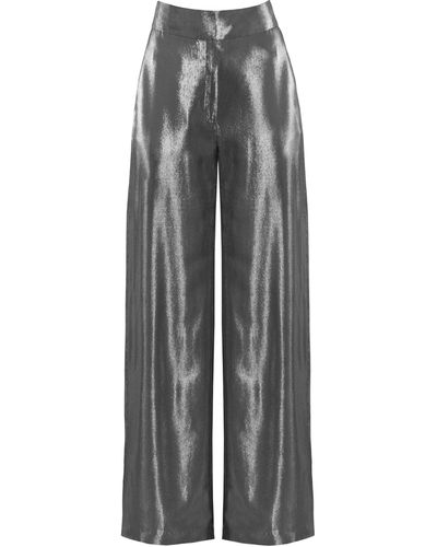 Vestiaire d'un Oiseau Libre Metallic High-Waisted Pants - Gray