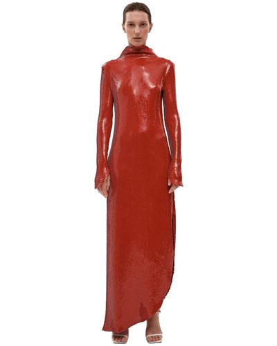 Gasanova Sequined Maxi Dress - Red