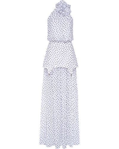 GURANDA Maxi Romantic Dress With Flower - White