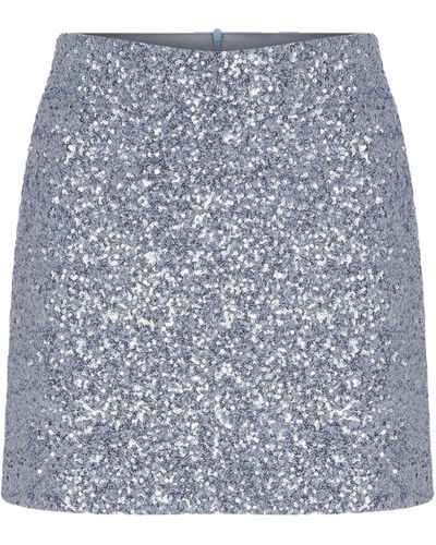 NAZLI CEREN Marde A-Line Sequin Mini Skirt - Blue