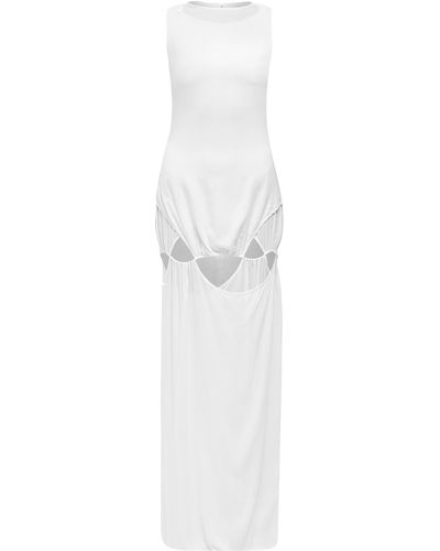 Maet Zirdi Cut-Out Long Dress - White