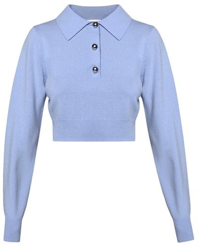 KEBURIA Cashmere Polo Sweater - Blue