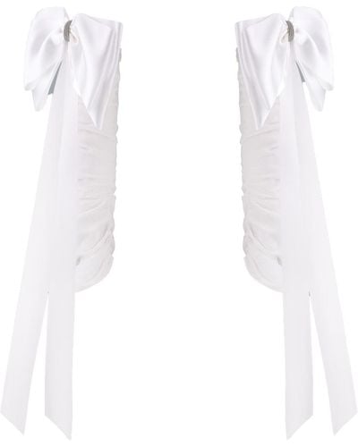Total White Chiffon Sleeves With Bows - White