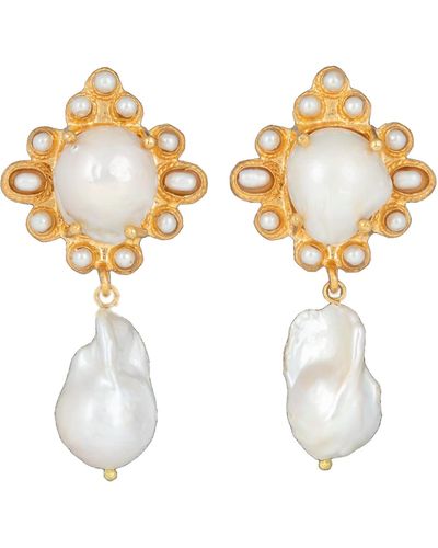 Christie Nicolaides Amalita Earrings Pearl - Metallic