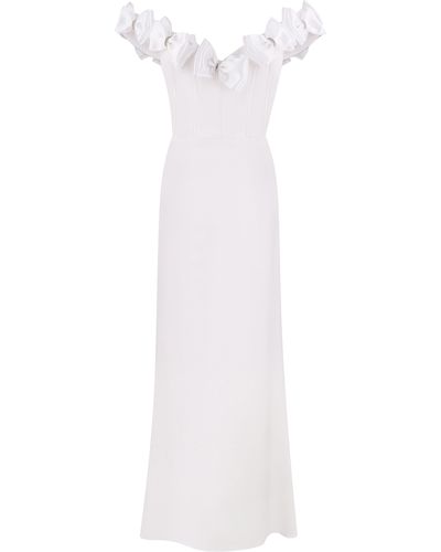 Total White Maxi Dress With Bows - White