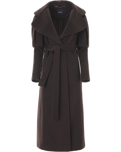Lita Couture Statement Trench Coat - Black