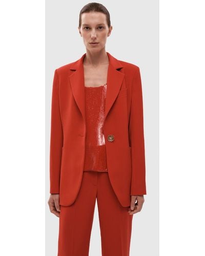 Gasanova Fitted Jacket With Lapel - Red