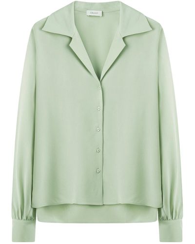 CRUSH Collection Silk Lapel Shirt - Green