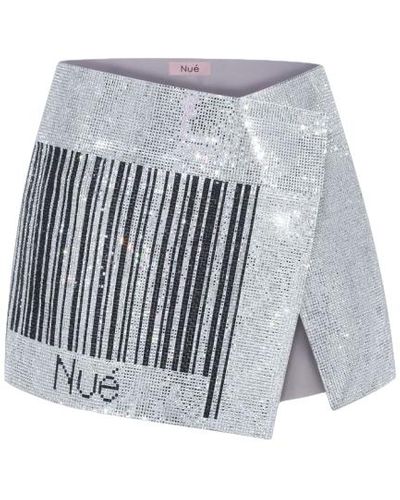 Nue Barcode Mirror Skirt - White