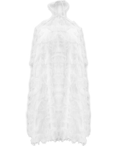OW Collection Frankie Fringe Dress - White