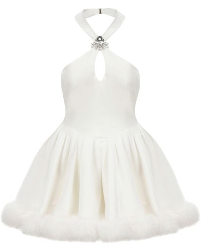 Nana Jacqueline Juliet Velvet Halter Dress () - White