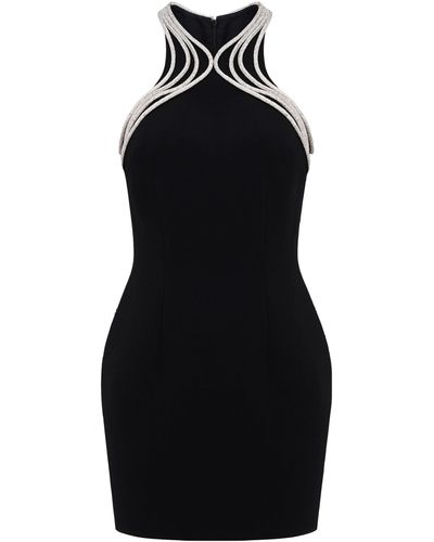 NDS the label Embellished Halter Mini Dress - Black
